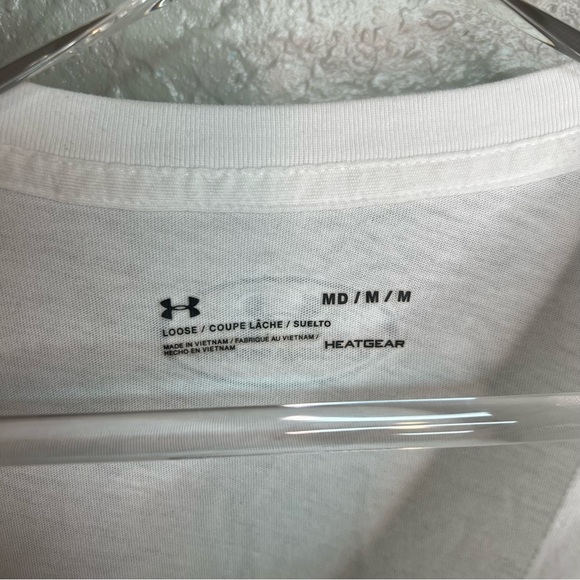Men’s White Under Armour Loose/Coupe Shirt - Picture 4 of 7